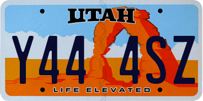 UT license plate Y444SZ