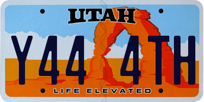 UT license plate Y444TH
