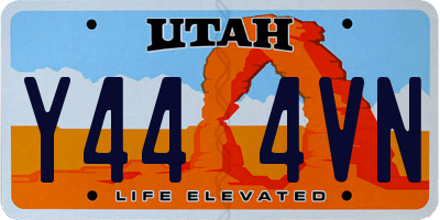 UT license plate Y444VN