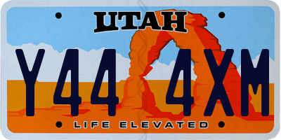 UT license plate Y444XM