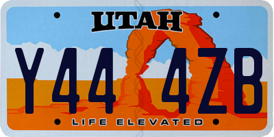 UT license plate Y444ZB