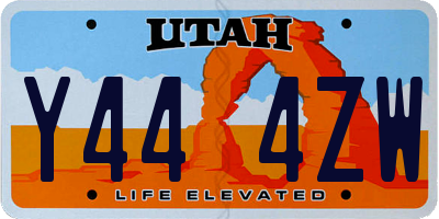 UT license plate Y444ZW