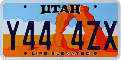 UT license plate Y444ZX