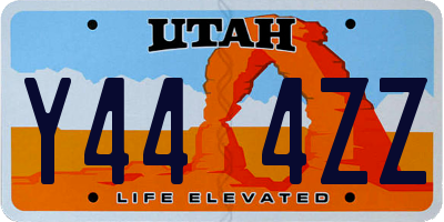 UT license plate Y444ZZ