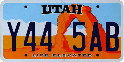 UT license plate Y445AB