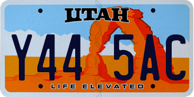 UT license plate Y445AC