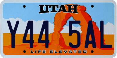 UT license plate Y445AL
