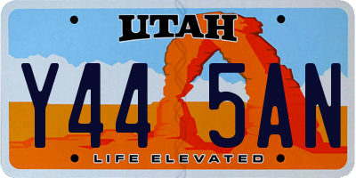 UT license plate Y445AN