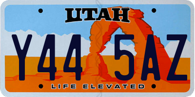 UT license plate Y445AZ