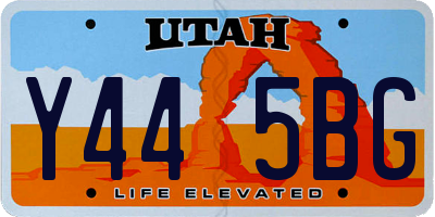 UT license plate Y445BG