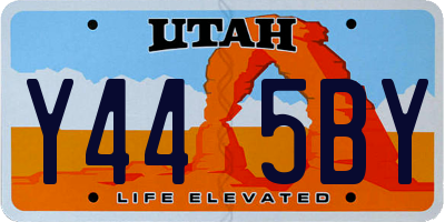 UT license plate Y445BY