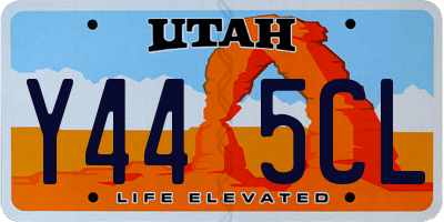 UT license plate Y445CL