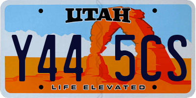 UT license plate Y445CS