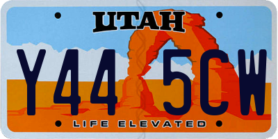UT license plate Y445CW