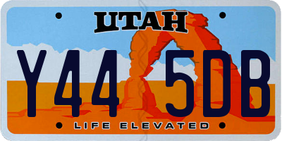 UT license plate Y445DB