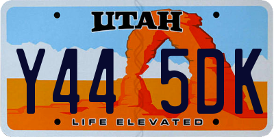 UT license plate Y445DK