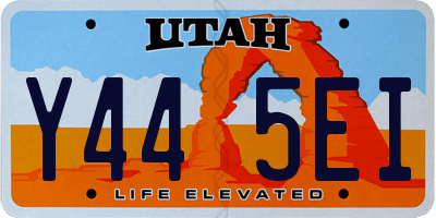 UT license plate Y445EI