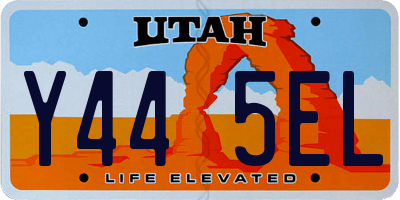 UT license plate Y445EL