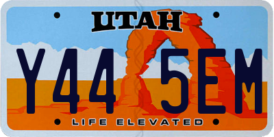 UT license plate Y445EM