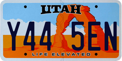UT license plate Y445EN