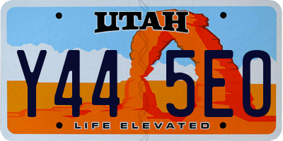 UT license plate Y445EO