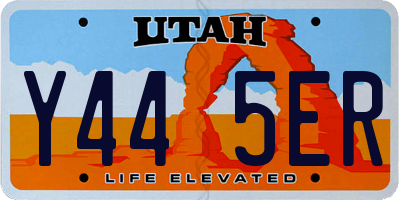 UT license plate Y445ER