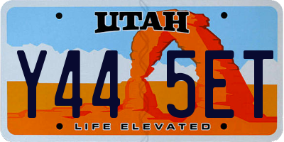 UT license plate Y445ET