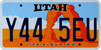 UT license plate Y445EU