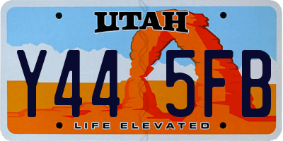 UT license plate Y445FB