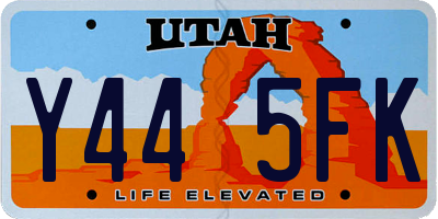 UT license plate Y445FK