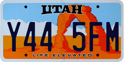 UT license plate Y445FM