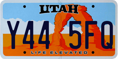 UT license plate Y445FQ