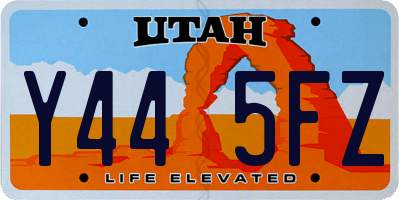 UT license plate Y445FZ