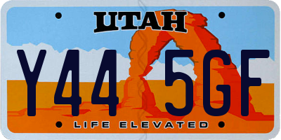 UT license plate Y445GF