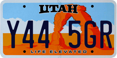 UT license plate Y445GR