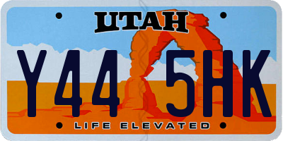 UT license plate Y445HK