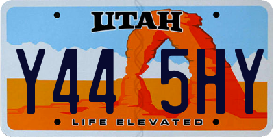 UT license plate Y445HY