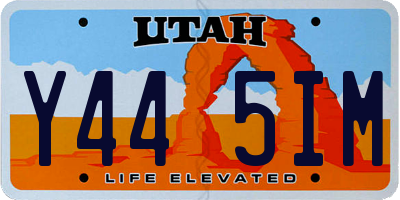UT license plate Y445IM