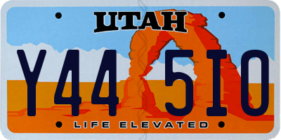 UT license plate Y445IO