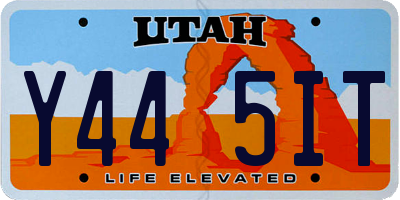 UT license plate Y445IT