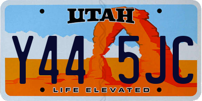 UT license plate Y445JC