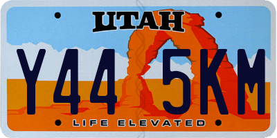 UT license plate Y445KM