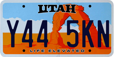 UT license plate Y445KN