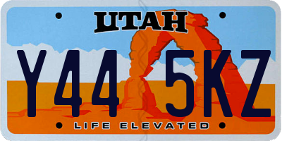 UT license plate Y445KZ