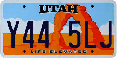 UT license plate Y445LJ