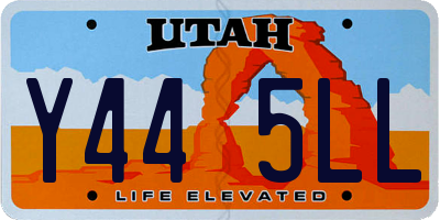 UT license plate Y445LL