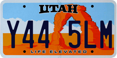 UT license plate Y445LM