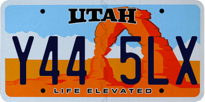 UT license plate Y445LX