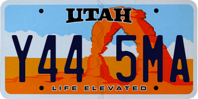 UT license plate Y445MA