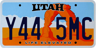 UT license plate Y445MC
